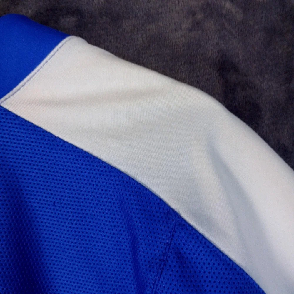 Nike Dri-FIT Shirt Mens Medium Blue White‎ V-Neck Athletic Training Top Jersey